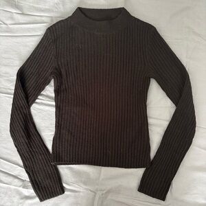 Black Ribbed H&M Knit Sweater